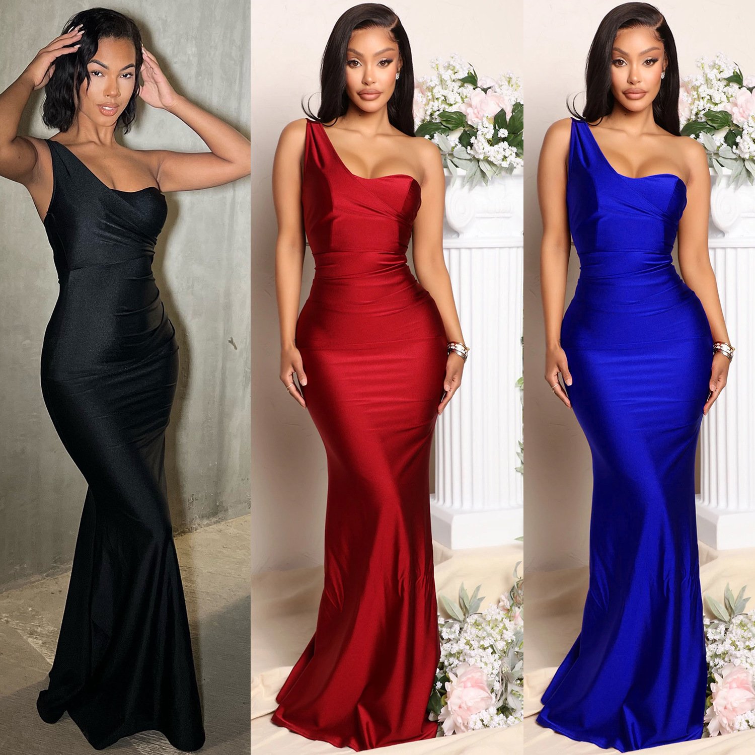 Autumn Winter Women New Coming New Sexy Hip Wrap Off The Shoulder Lantern Sleeve Casual Knit Rib Dress