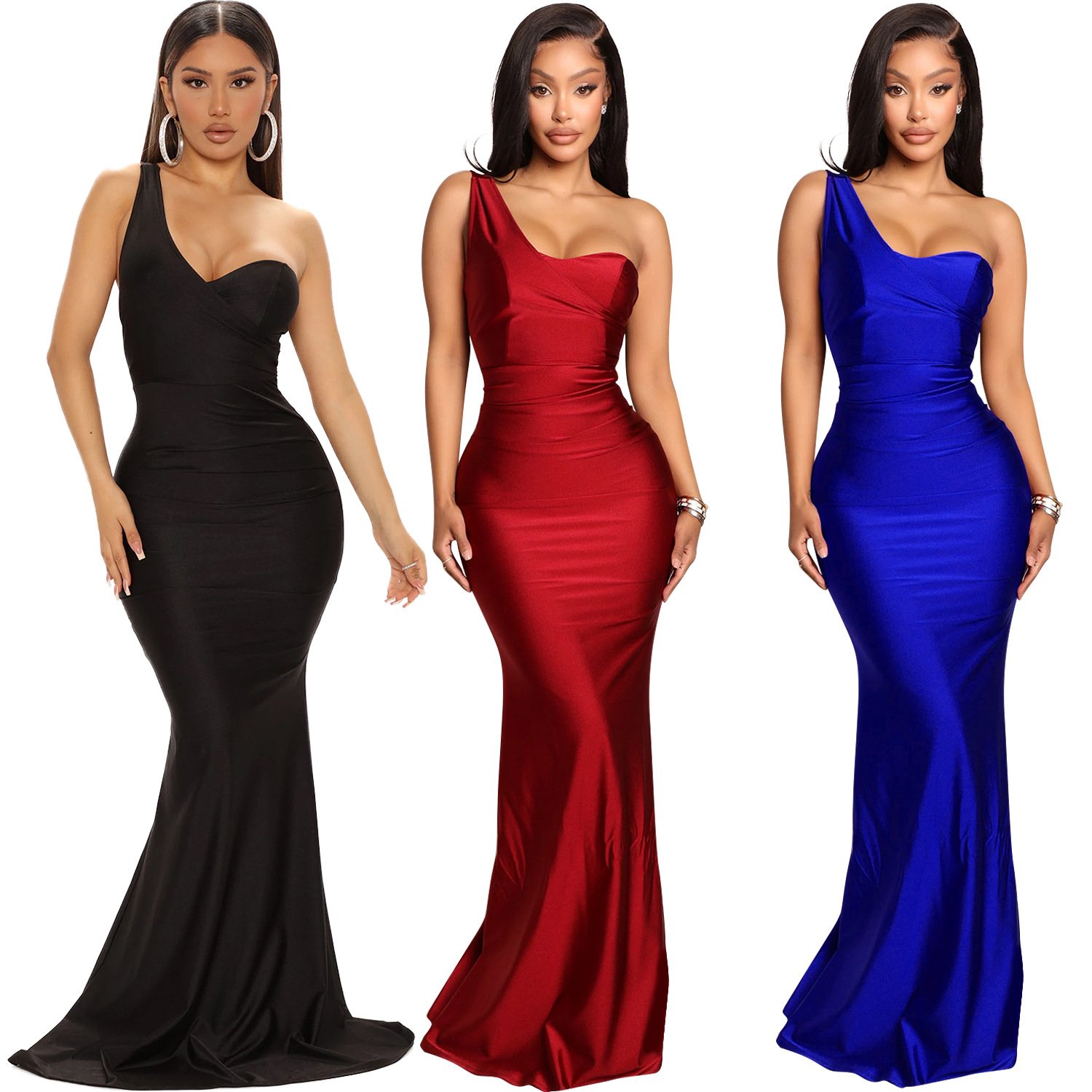 Autumn Winter Women New Coming New Sexy Hip Wrap Off The Shoulder Lantern Sleeve Casual Knit Rib Dress