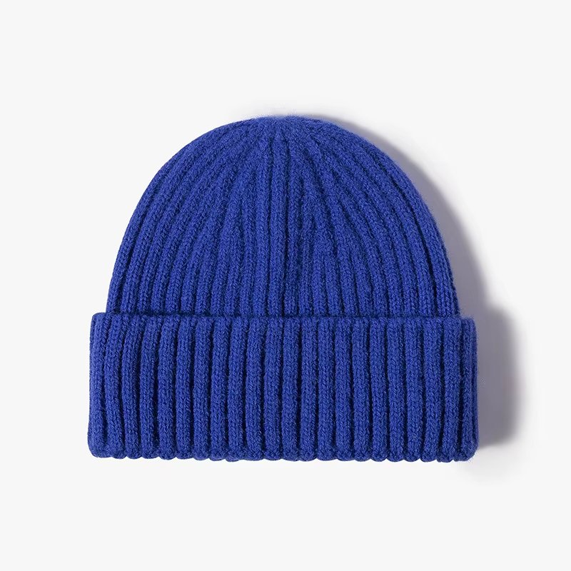 Women's Cashmere Beanie Rib Knitted Thick Beanie Hat
