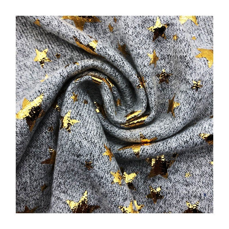 Fashionable pattern Designer 200Gsm 84%Polyester 11%Rayon 5%Spandex with stars embroidery fabric for cloth