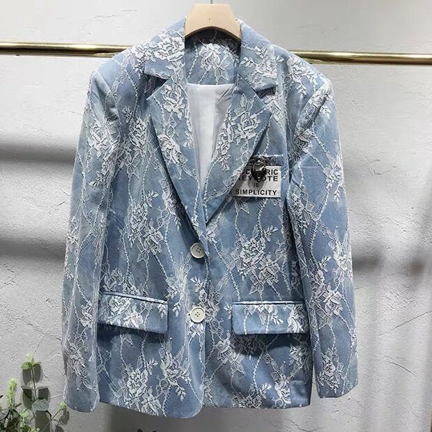 10 OZ Lace Composite Tie-Dye Washed Denim Fabric Clothing Fabric Bags Shoes And Hats Fabric
