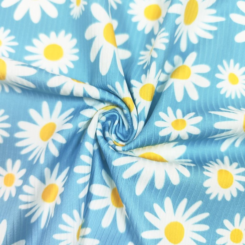Best price printed 4*2 ottoman rib fabric rib fabric of polyester polyester elastane ribbed fabric for garment