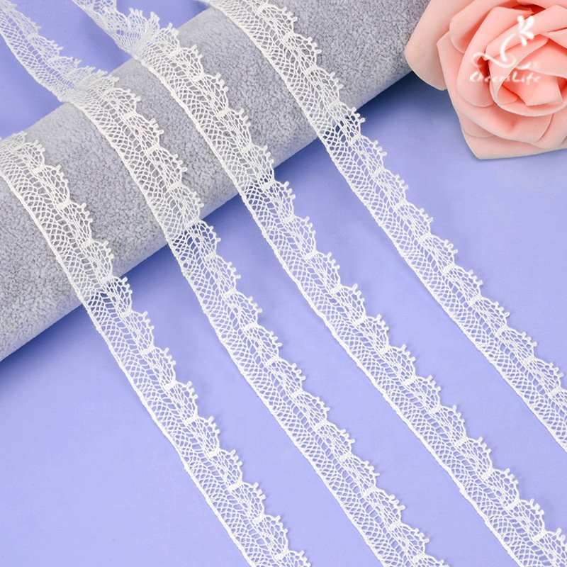 2023 New Decoration Custom Wholesale Factory Price Cotton Embroidery Wedding Lace Bridal Eyelet Guipure Lace Tape