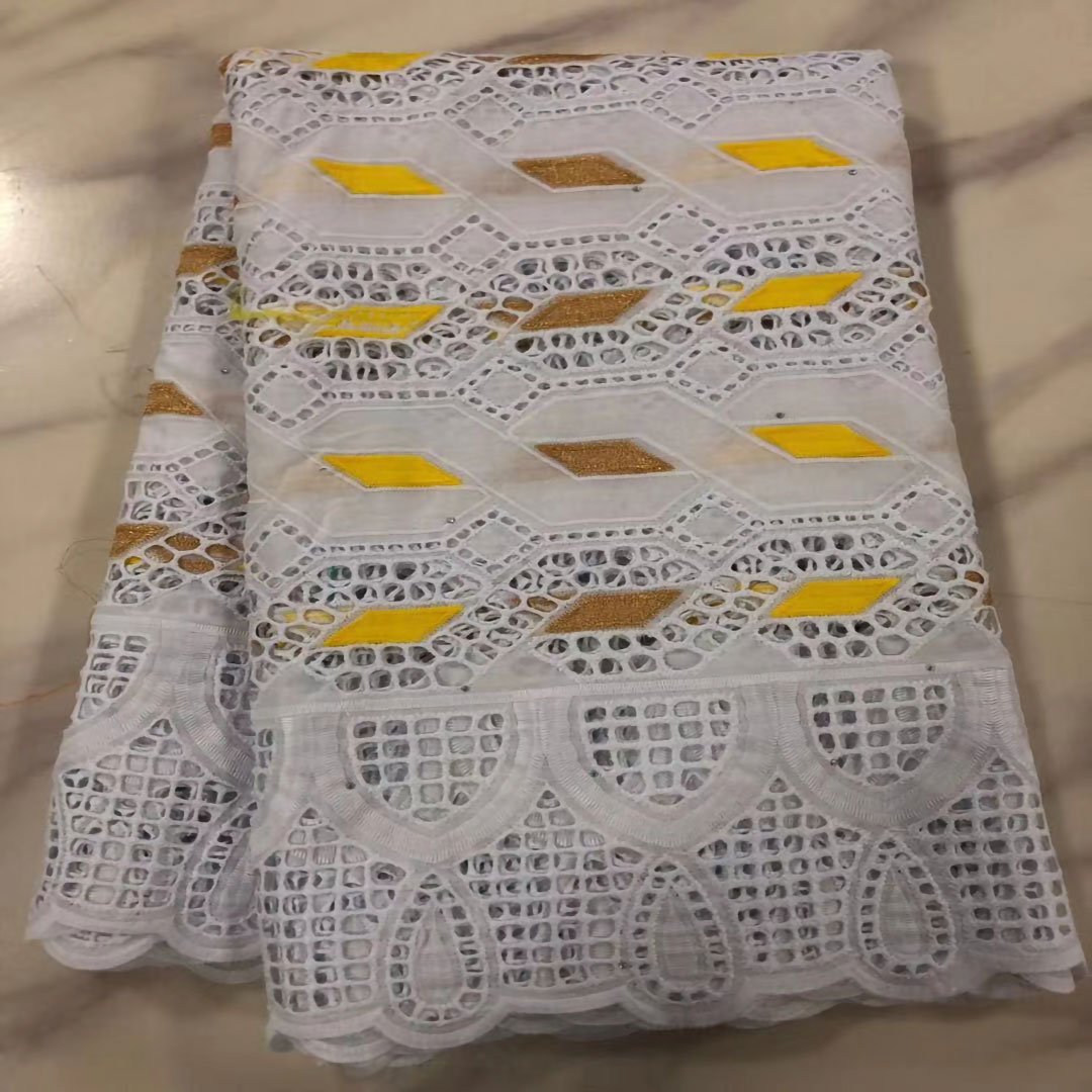 fashion wholesale embroidery swiss voile lace with Cotton lace fabric Nigeria wedding lace fabric for sale