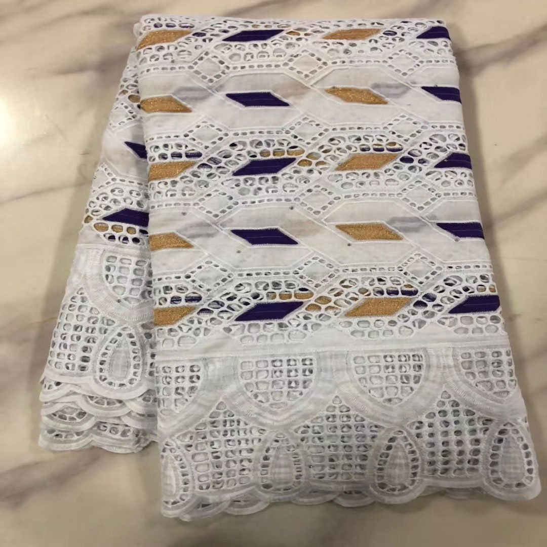 fashion wholesale embroidery swiss voile lace with Cotton lace fabric Nigeria wedding lace fabric for sale