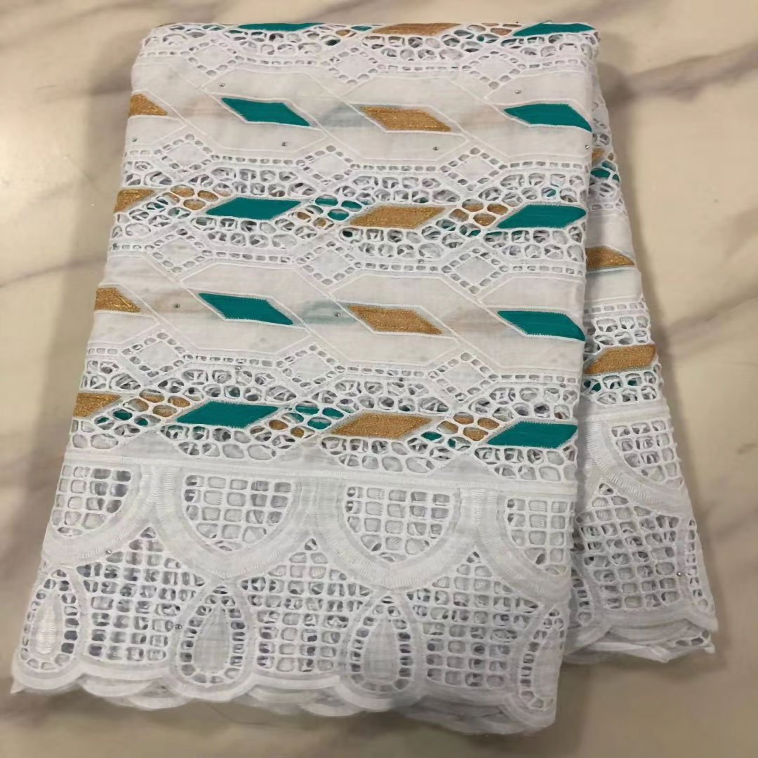 fashion wholesale embroidery swiss voile lace with Cotton lace fabric Nigeria wedding lace fabric for sale