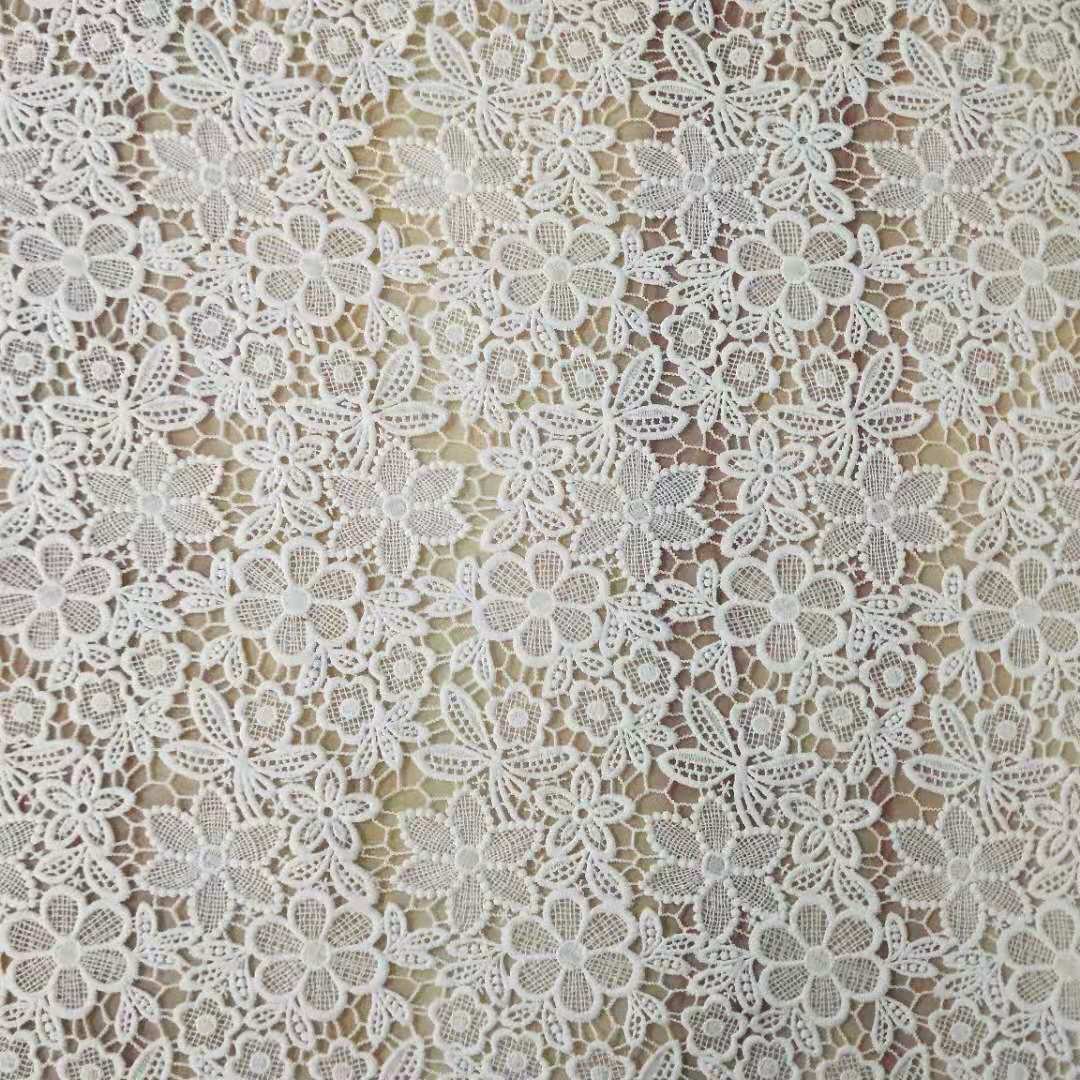 Wholesale White Poly Milk Fiber Chemical Lace Ladies Wedding Embroidery Lace Fabric For Dress Home Decoration