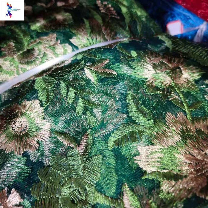 Wholesale big quantity kilo price mesh flat embroidery stock fabrics