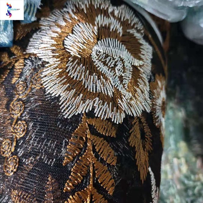 Wholesale big quantity kilo price mesh flat embroidery stock fabrics