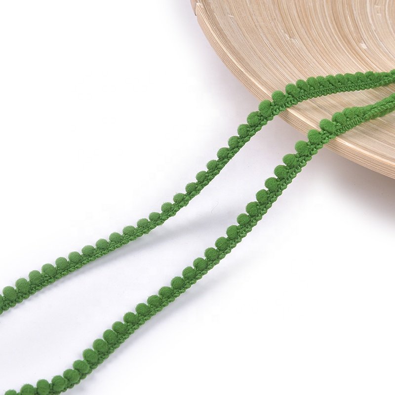 Custom polyester crochet mini pom pom trim lace for garment crafts