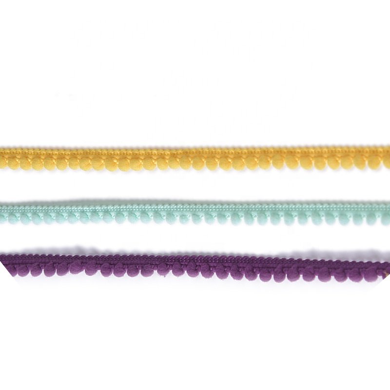 Custom polyester crochet mini pom pom trim lace for garment crafts