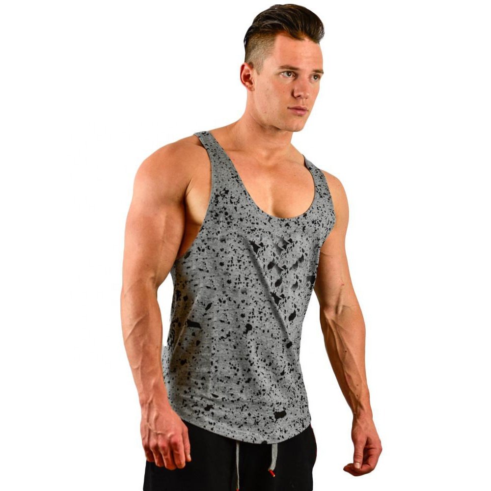 High Quality Custom Logo Men's Tank Top Breathable Plain Blank Gym Fitness Apparel OEM Wholesale Men's Fitness Tank Top