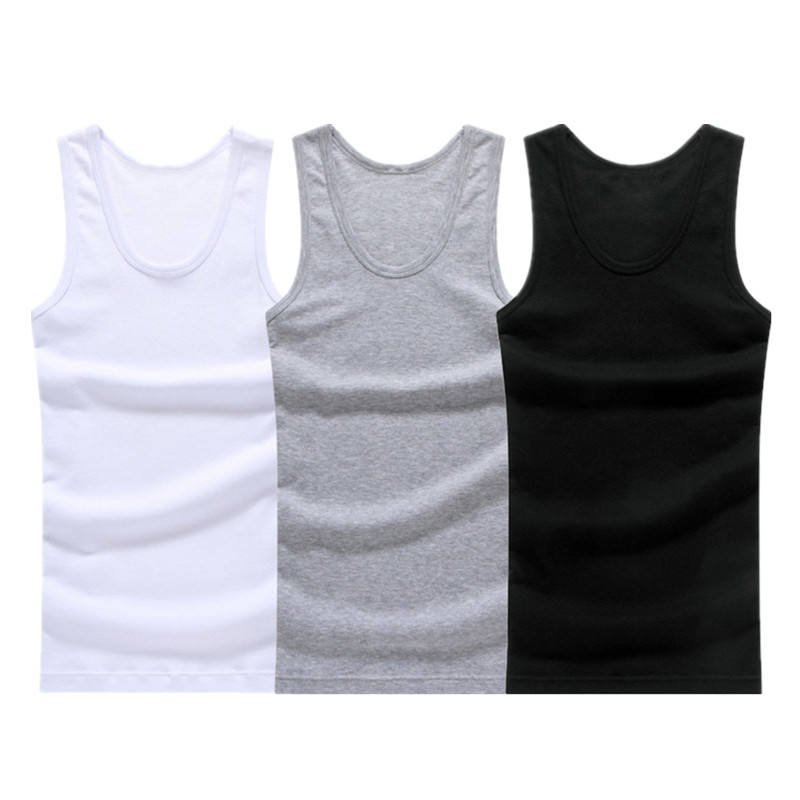 Ribbing Thread Slim Stretch Men's Sports Sleeveless T-shirt Fitness Vest Quick Drying Muscle Train Clothes Summer men tank top