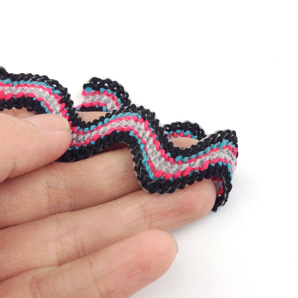 colorfu ric rac ribbon tape zig zag lace trimming ric rac trimming with colors strip zic zag tape for dress, bag