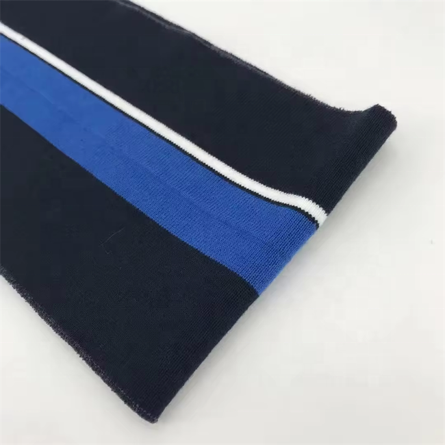Custom polyester jacquard knit rib hem cuffs for matching fashion clothing