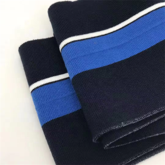 Custom polyester jacquard knit rib hem cuffs for matching fashion clothing