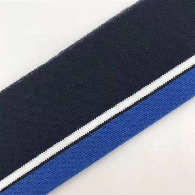 Custom polyester jacquard knit rib hem cuffs for matching fashion clothing