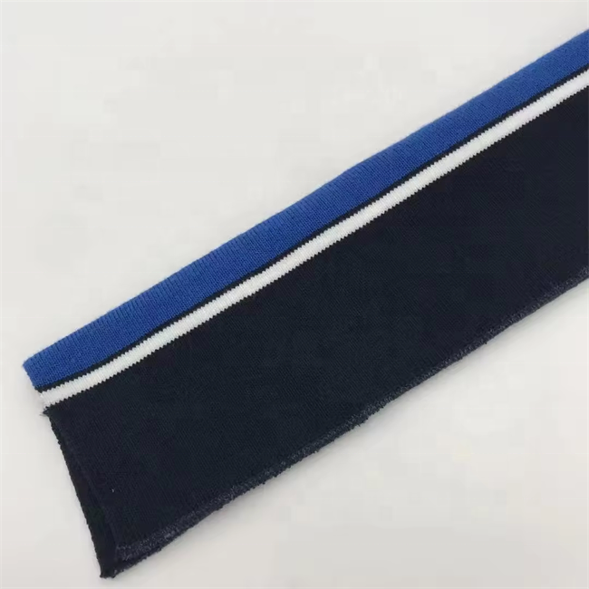 Custom polyester jacquard knit rib hem cuffs for matching fashion clothing