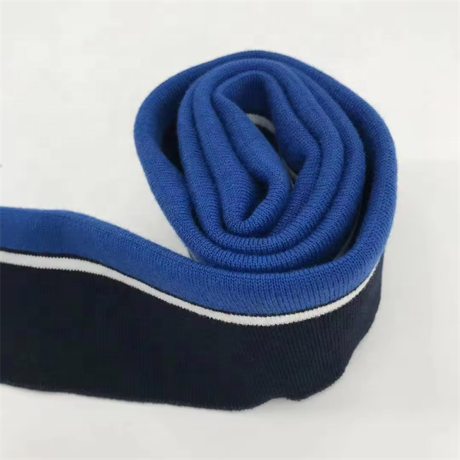 Custom polyester jacquard knit rib hem cuffs for matching fashion clothing