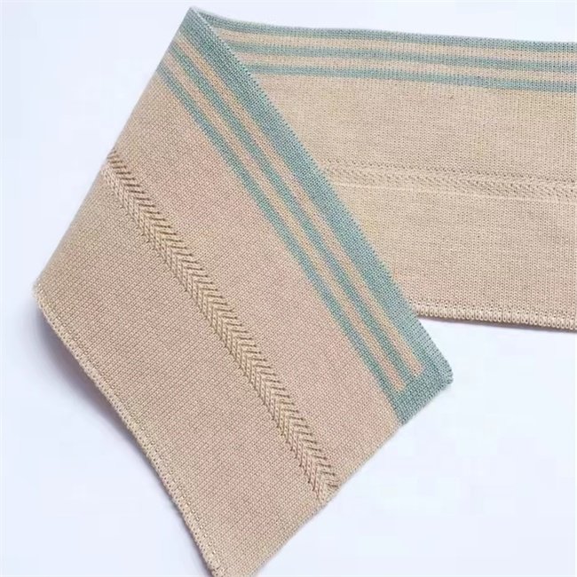 Custom Eco-friendly cotton thin jacquard rib trim collar