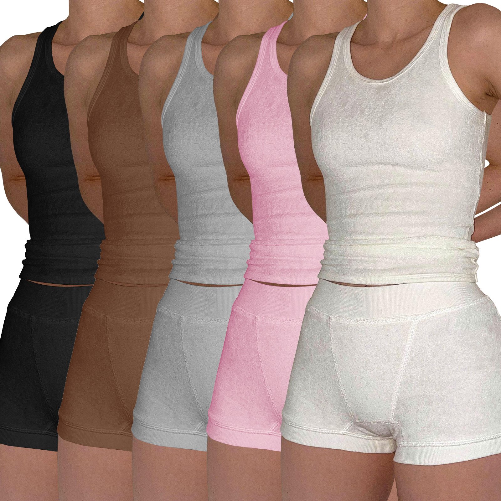 2025 Custom Embroidery Tag Ribbed Tracksuits For Women Set Shirts Shorts Loungewear Two Piece Set Women Clothing Lounge Set