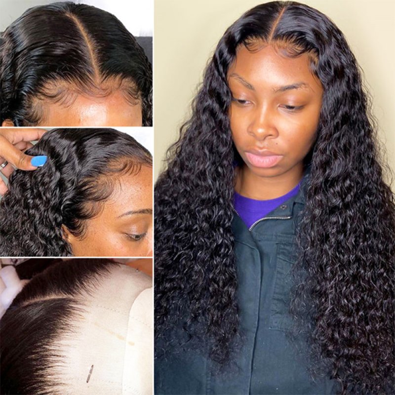 RXHAIR 12a 4x4 Hd Good Quality Latest Wholesale Hair Transparent Deep Curly Human Hair Wig Glue Vendors 40 Inch Full Lace Front