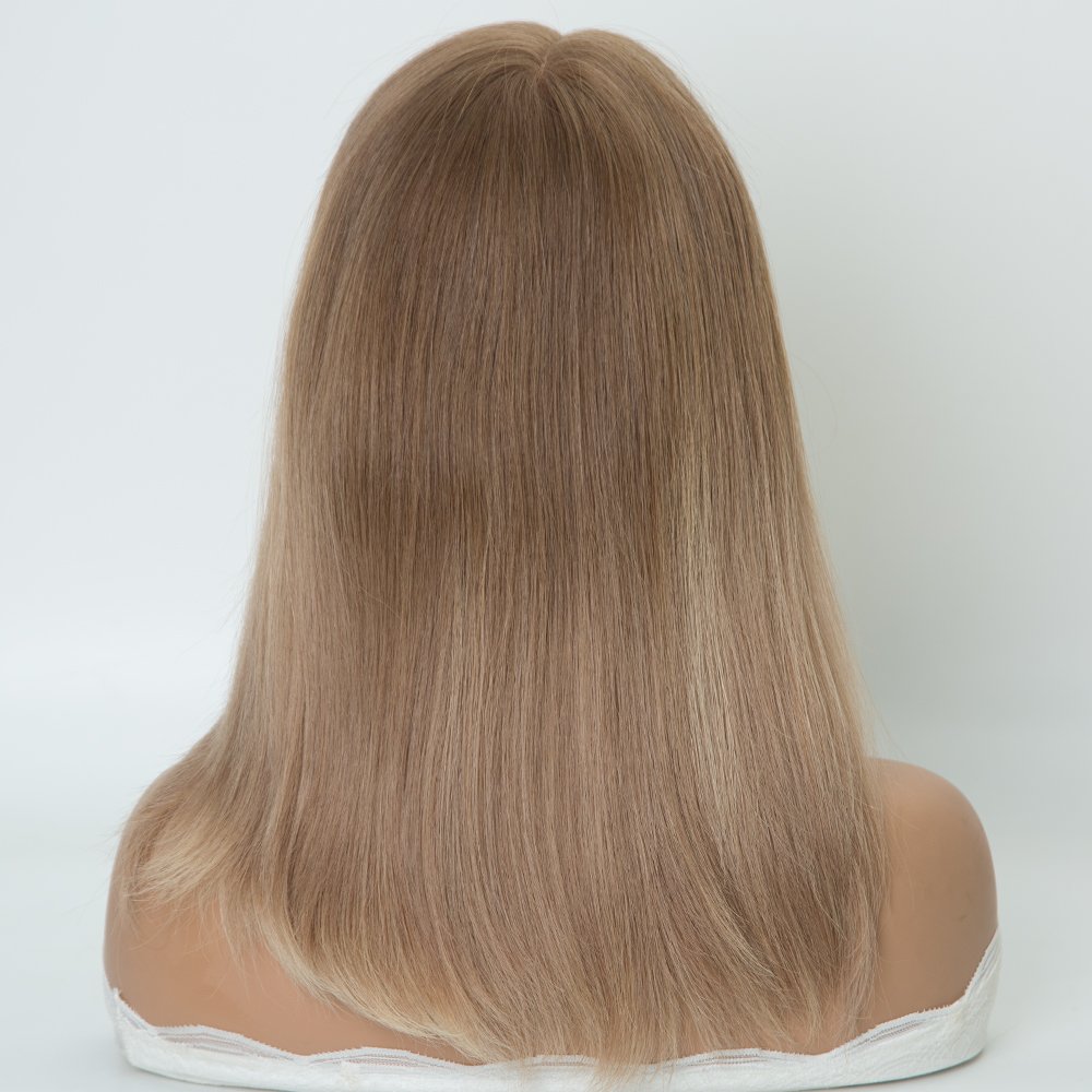 Beauty Color European Hair Single Knot HD Lace Wig 12-24 Inches Human Hair Wigs For White Women