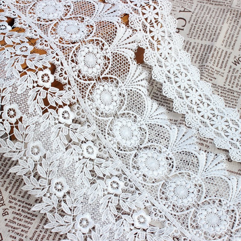 Zeal Handmade Fashion Flower Pattern Polyester Lace Trim Embroidered Edge Ribbon Applique for DIY Sewing Craft Fabric Type