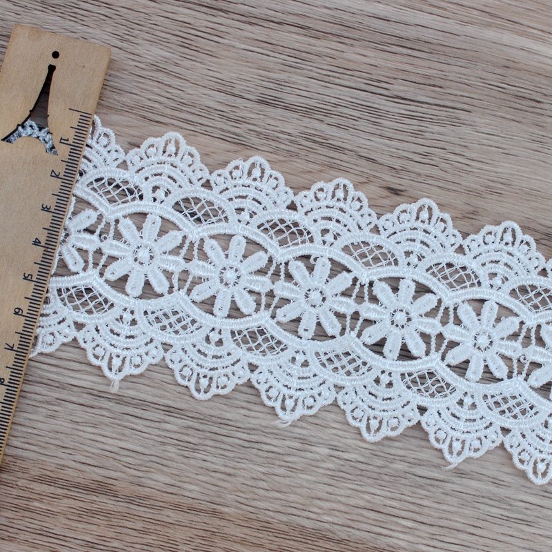 Zeal Handmade Fashion Flower Pattern Polyester Lace Trim Embroidered Edge Ribbon Applique for DIY Sewing Craft Fabric Type