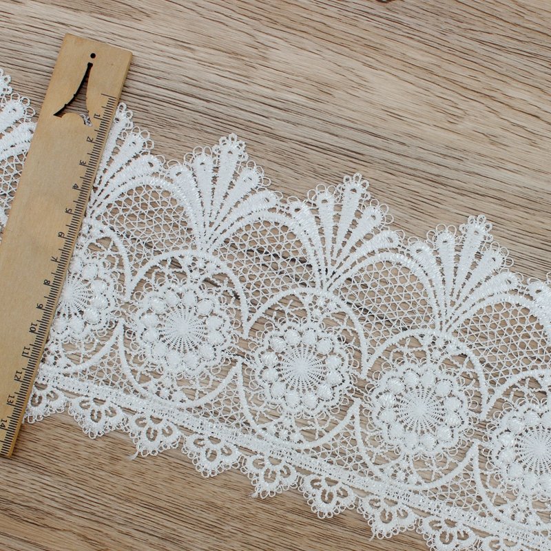 Zeal Handmade Fashion Flower Pattern Polyester Lace Trim Embroidered Edge Ribbon Applique for DIY Sewing Craft Fabric Type