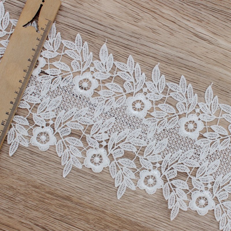 Zeal Handmade Fashion Flower Pattern Polyester Lace Trim Embroidered Edge Ribbon Applique for DIY Sewing Craft Fabric Type