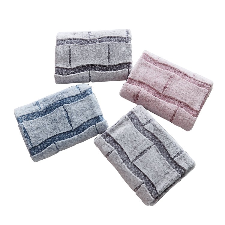 100% polyester fleece fabric embroidery winter print emboss rabbit long fur fabric luxury hometextile fabric supplier