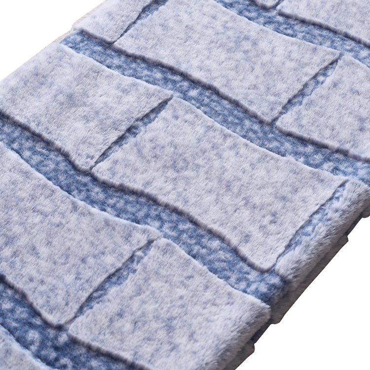 100% polyester fleece fabric embroidery winter print emboss rabbit long fur fabric luxury hometextile fabric supplier