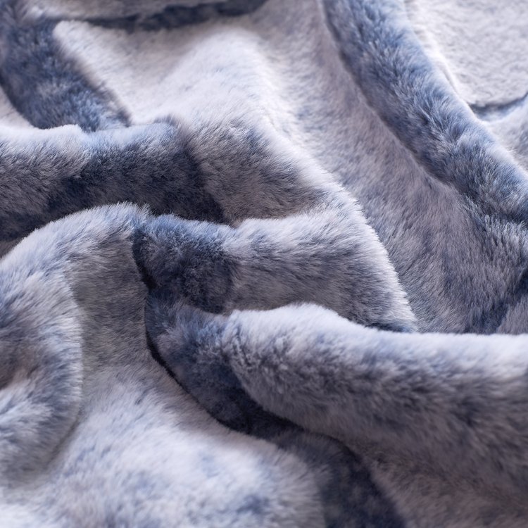 100% polyester fleece fabric embroidery winter print emboss rabbit long fur fabric luxury hometextile fabric supplier