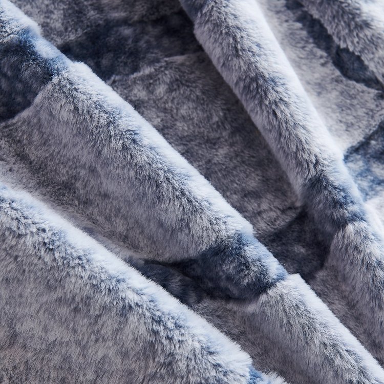 100% polyester fleece fabric embroidery winter print emboss rabbit long fur fabric luxury hometextile fabric supplier