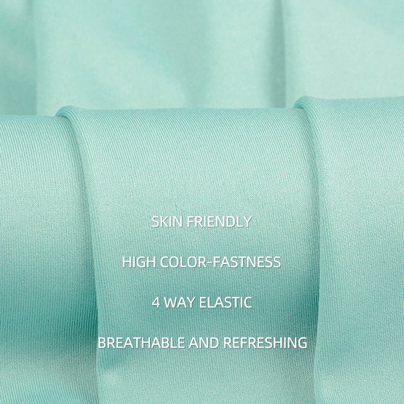 40% Spandex 170g Nylon High Clip Layer Skin-Friendly Yoga Fitness Top Breathable Sweat with Rib Style Stretch Fabric Swimwear