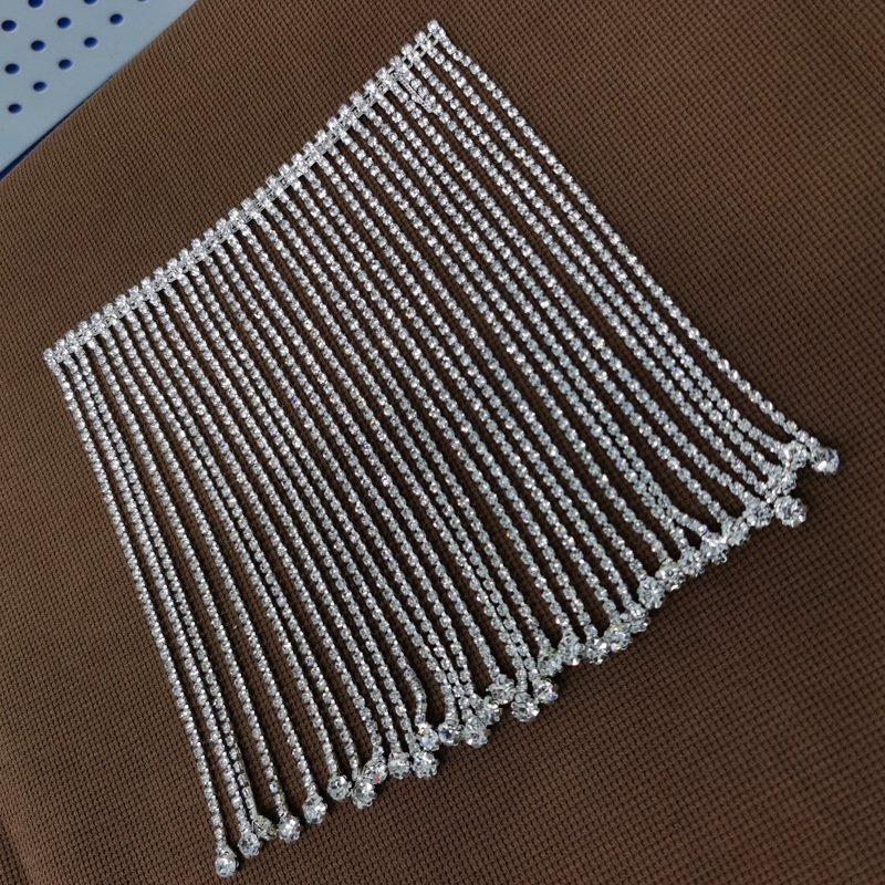 Handmade New Design Crystal Rhinestone Trim Fashion Jewelry Garments Shoes Embroidery Jewelry Accessories Made Fabric Metal Lace