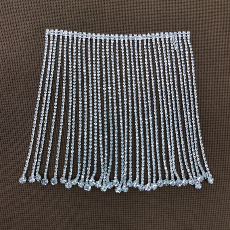Handmade New Design Crystal Rhinestone Trim Fashion Jewelry Garments Shoes Embroidery Jewelry Accessories Made Fabric Metal Lace