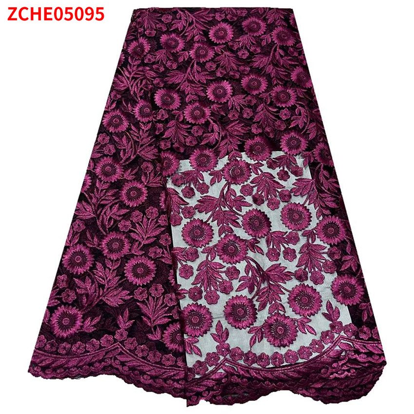 Mesh single color Embroidery Tulle Lace Bridal Fabric