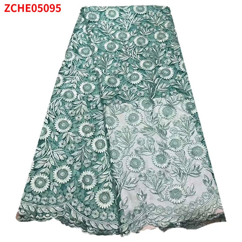 Mesh single color Embroidery Tulle Lace Bridal Fabric