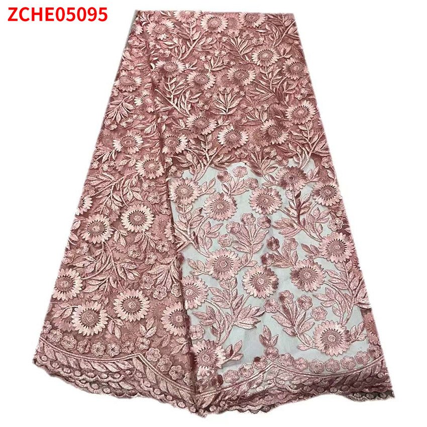 Mesh single color Embroidery Tulle Lace Bridal Fabric