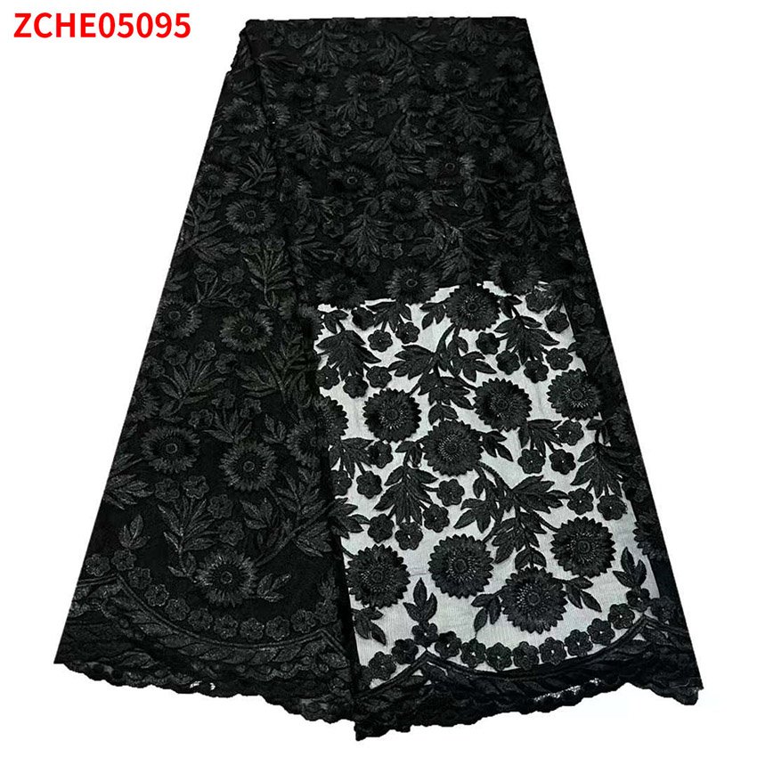 Mesh single color Embroidery Tulle Lace Bridal Fabric