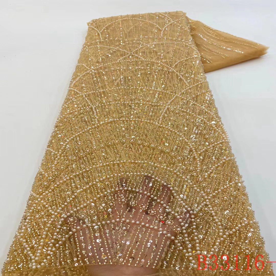 with beaded stones french guipure cord lace african sequin lace fabric for wedding