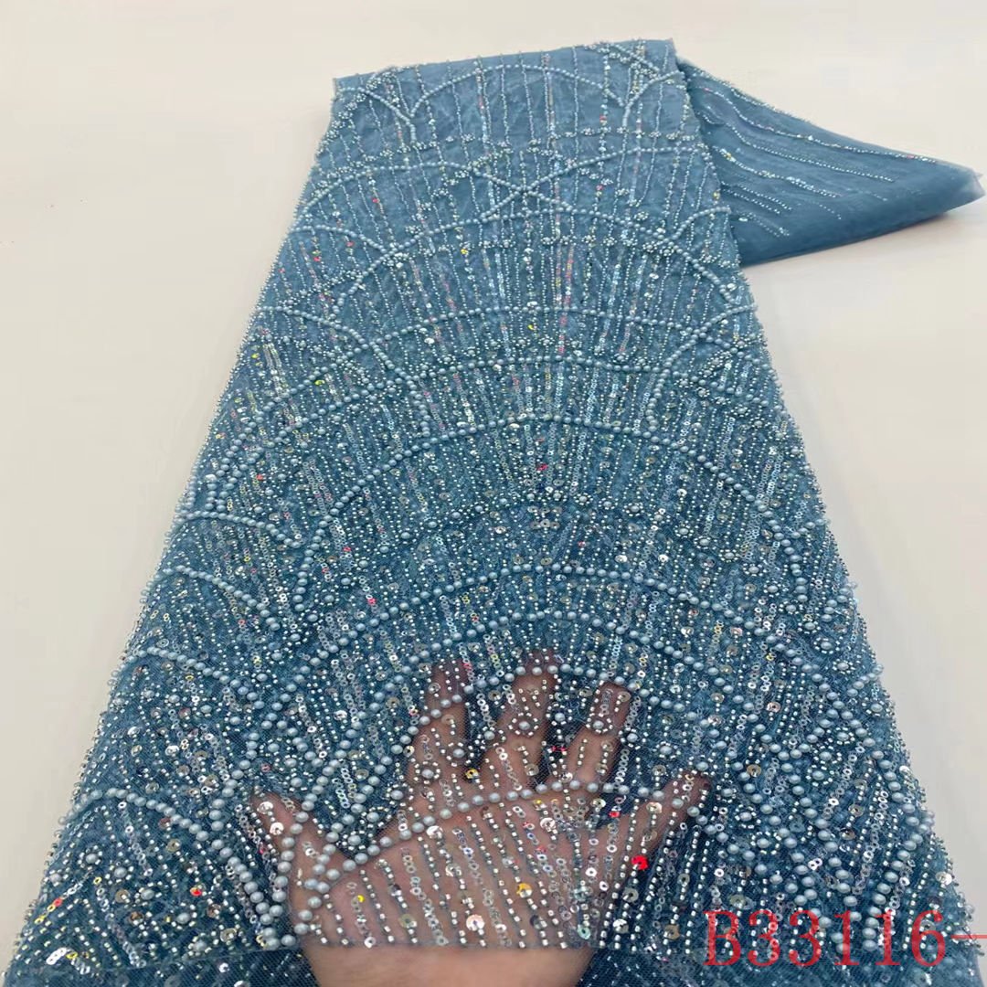 with beaded stones french guipure cord lace african sequin lace fabric for wedding