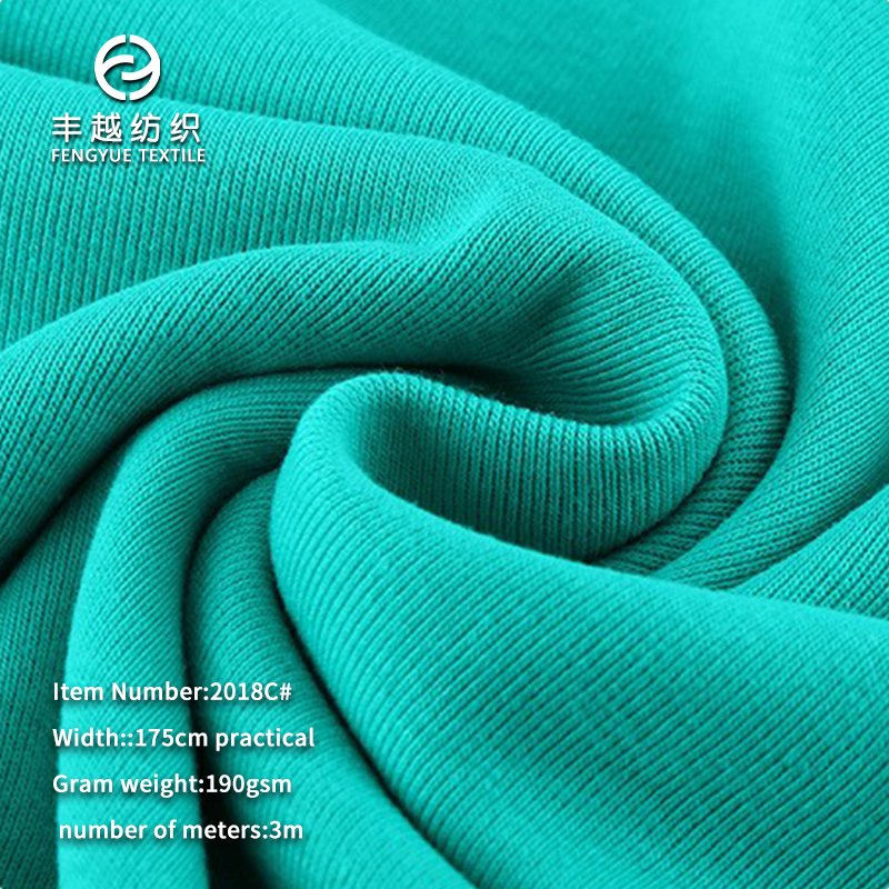 2018C# Manufacturer high-end 95% cotton 5% spandex skin friendly knitted ribbed base T-shirt spandex fabric