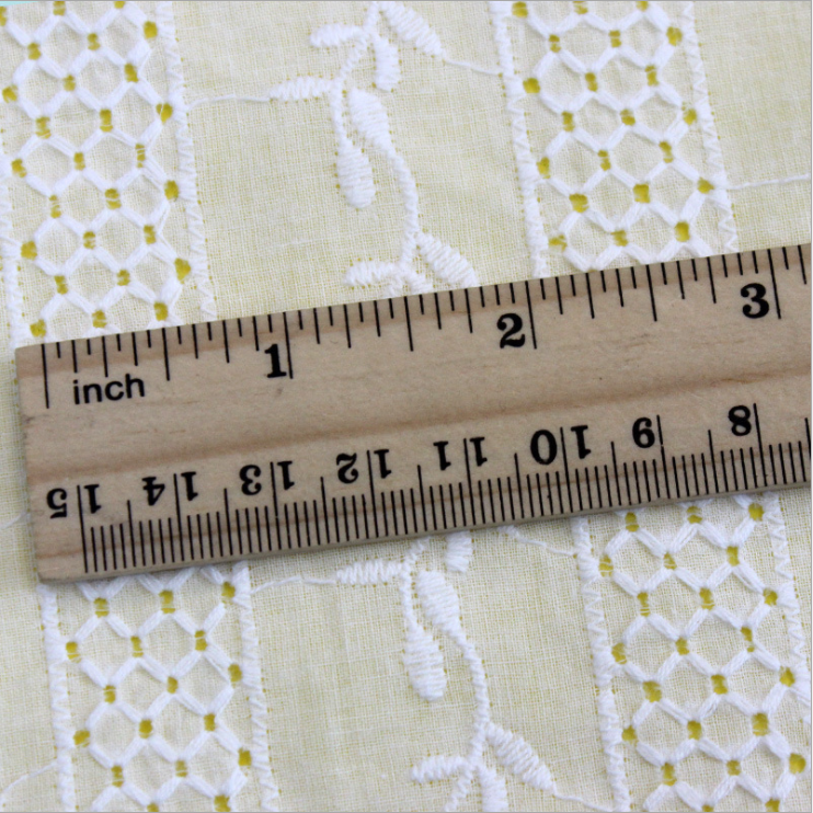 Manufacturers wholesale exquisite fashion white cotton embroidered lace fabrics