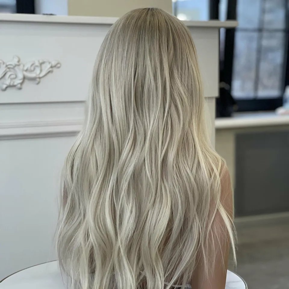 Factory 100% Russian Hair Ombre Platinum Blonde Color Invisible HD Lace Front With Silk Scalp Wig