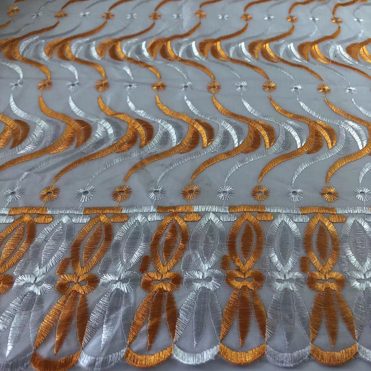 lace embroidery fabric Two tone two colors TC embroidery fabric manufacturer for women and girls blouses coat