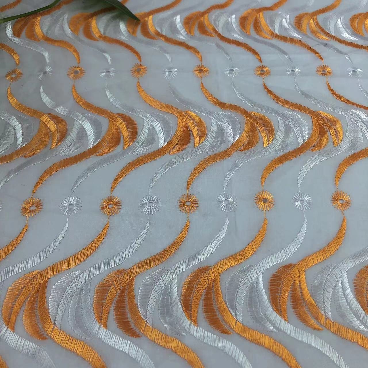 lace embroidery fabric Two tone two colors TC embroidery fabric manufacturer for women and girls blouses coat