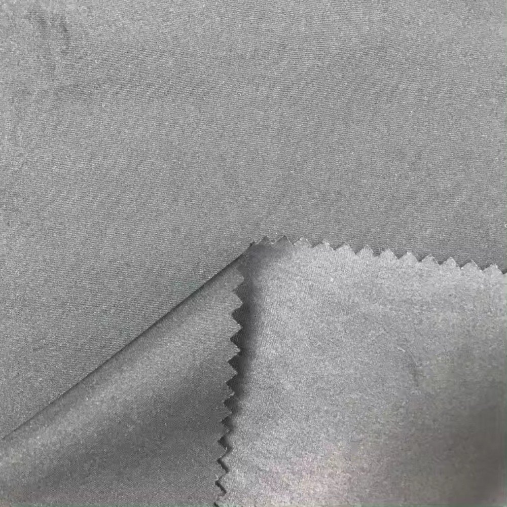 92% polyester 8% spandex 4 way stentch elastic fabric press slim strip film fabric for pants jackets